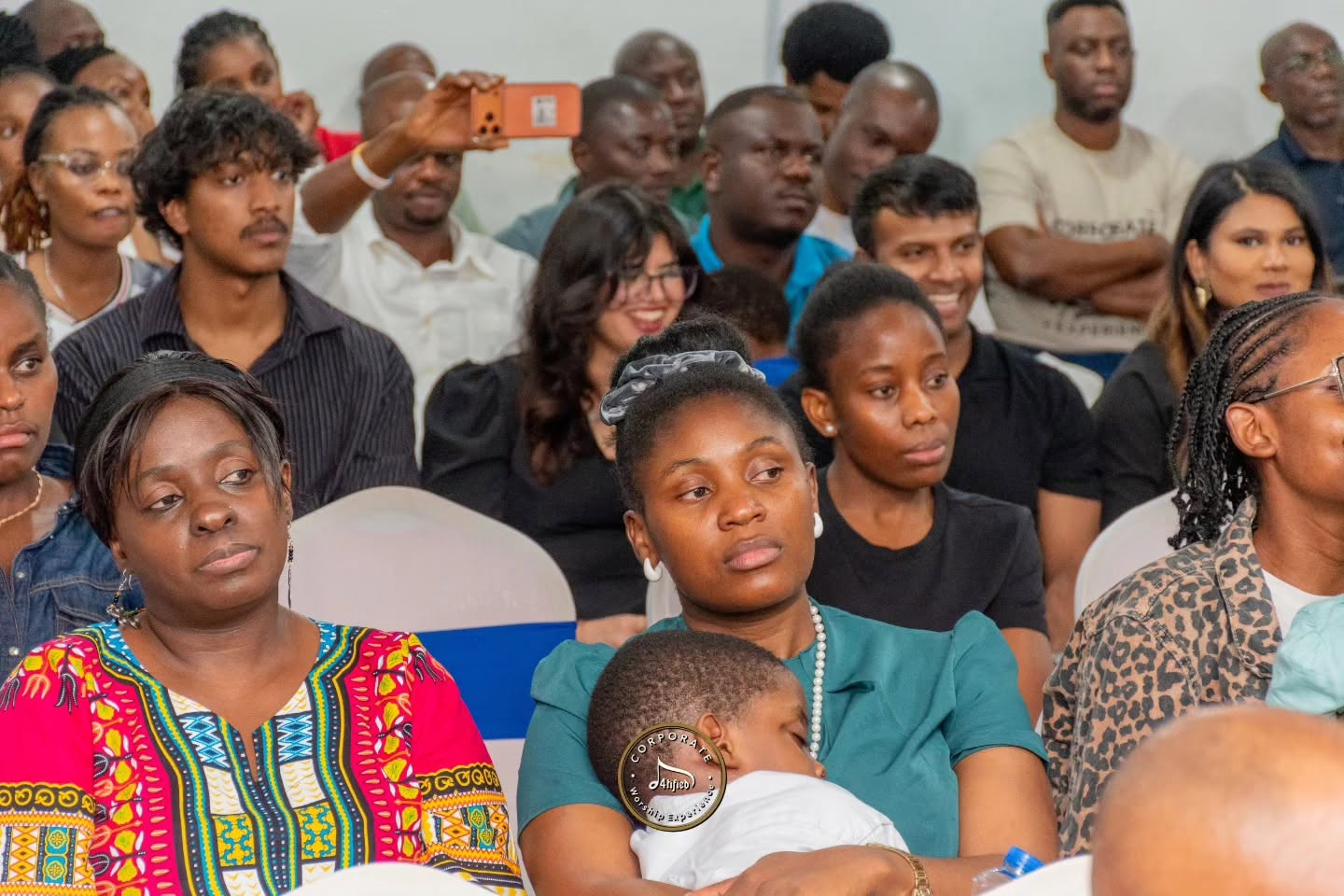 The congregation seated at a Corporate Worship Experience service